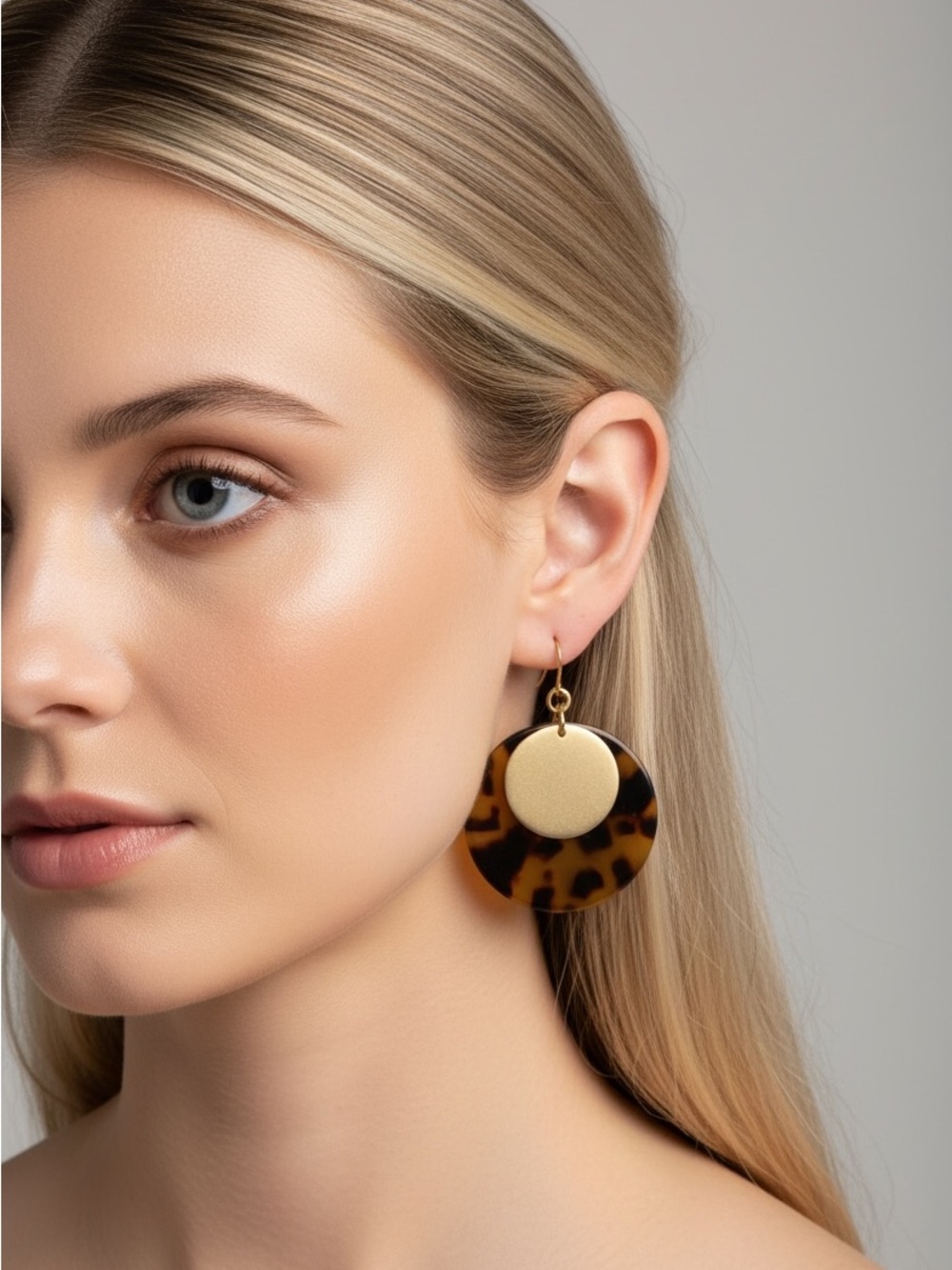 9/18 Gold and Tortoiseshell Drop Earrings - Women Jewelry